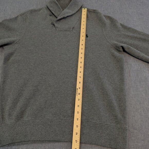 Polo Ralph Lauren Men's Grey Shawl Collar Pullover Sweater - Size L - Picture 9 of 11